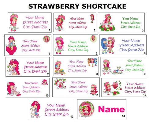 *CUTE * Strawberry Shortcake Return Address Labels &amp; Name Stickers