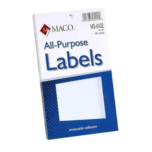 Chartpak Labels White Removable 4&#039;&#039; x 2&#039;&#039; 120 Count