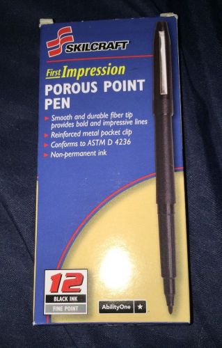 SKILCRAFT Permanent Impression Fine Tip Marker - Black Ink