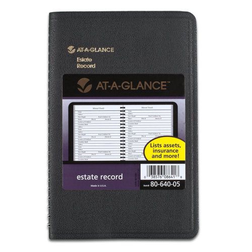 AT-A-GLANCE Undated Investment Planner Black 5.38&#034; x 8.31&#034;
