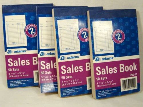 4x Sales Book with 50 duplicate pages with Carbon Adams Receipt General