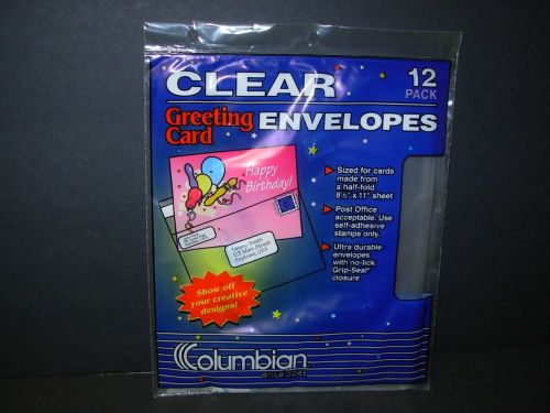 36pc a9 5 3/4&#034; x 8.75&#034; columbian clear card envelopes ultra durable grip seal for sale
