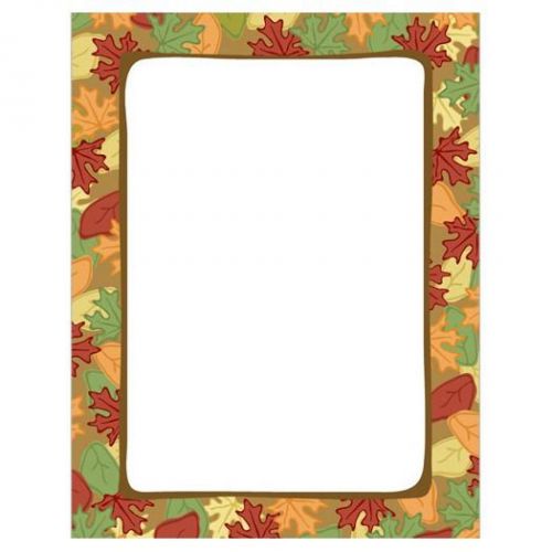Artistic Fall Leaves Border Thanksgiving, Fall &amp; Autumn Stationery Printer Paper