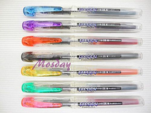 7 Colors set Platinum Preppy Fountain Pen 0.5mm Medium Nib Included 7 cartridges