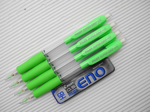 4pcs Pilot H-185 0.5mm mechanical pencil free HB pencil leads Soft Green