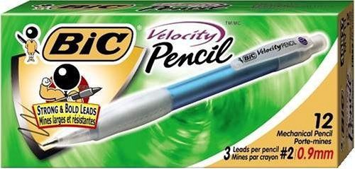 Bic velocity pencil - #2 pencil grade - 0.9 mm lead size - black barrel (mv11bk) for sale