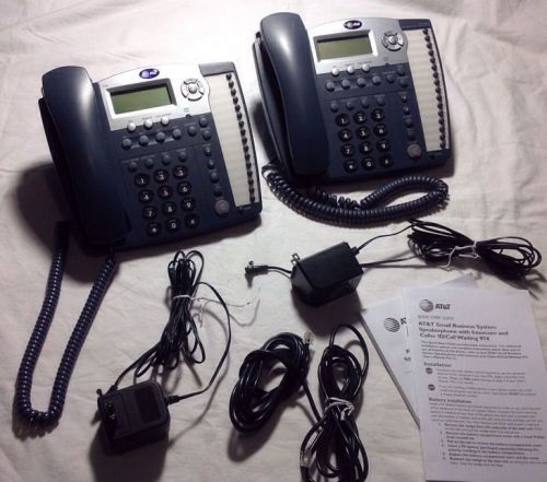 AT&amp;T 974 Business Phone Advanced American Telephones 4 line Lot of 2 Phones Cord