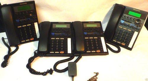QTY OF 4 - PANASONIC KX-TS3282B 2 Line DESKTOP BUSINESS PHONE W DISPLAY - 1 AC
