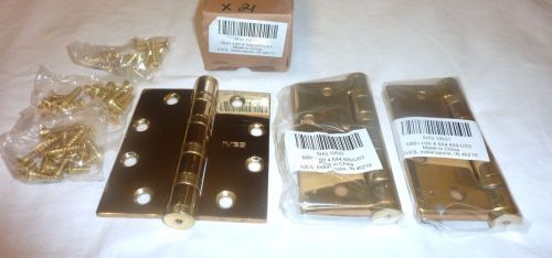 3 Ives 5BB1HW 4.5&#034; X 4&#034; 605/US3 5 Knuckle Mortise Door Hinges BRIGHT BRASS NEW!