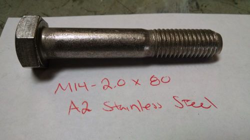 x10 Pieces - Hex Head Cap Screw, A2 Stainless Steel, M14-2.0x80mm M14 x 80mm
