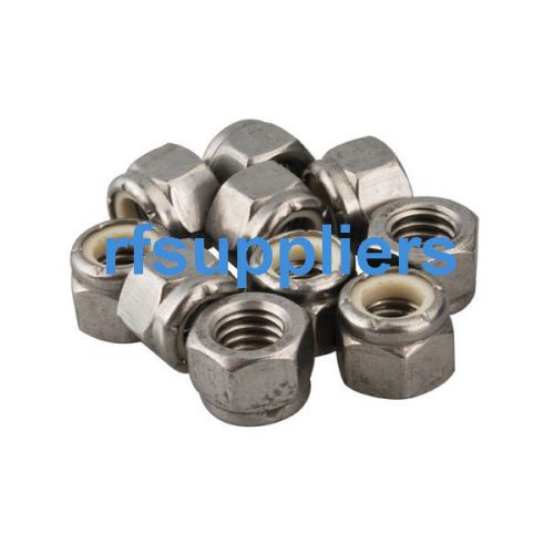 100pcs Stainless Steel Nylon insert Lock Hex Nuts 3/8&#034;-16