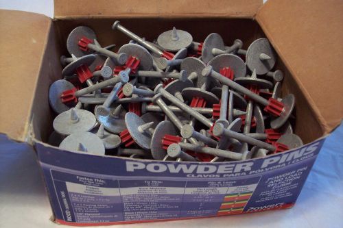 QTY 190 Powder Pins Fasteners 2 1/2&#034; Shank With 1&#034; Washer 50113