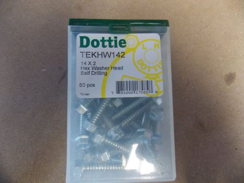 Tekhw142 l.h. dottie hex wash head self drilling screw; 14x2&#034; box (50ct.) for sale