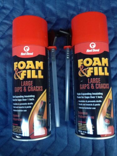 New Lot Of 2 Red Devil 0909 Foam &amp; Fill Expanding Polyurethane Sealant 12oz