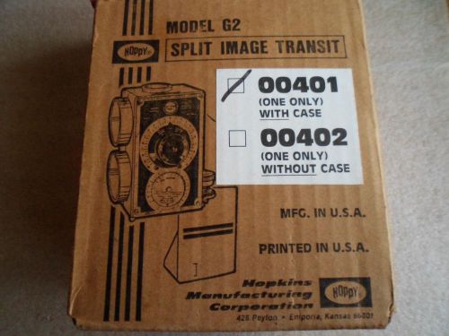 Vintage Hopkins Split Image Transit Level Hoppy Model G2 with Case &amp; Manual