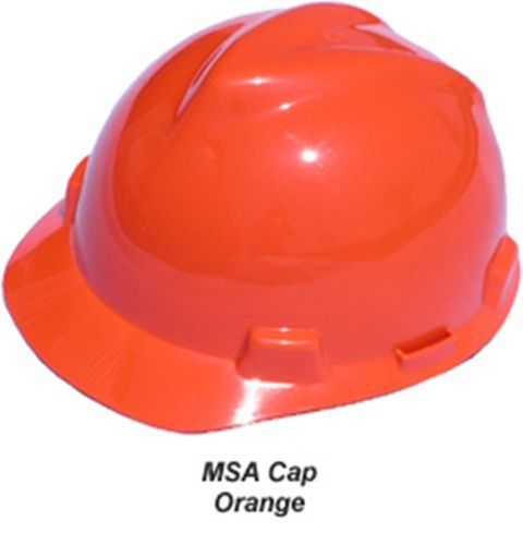 New msa v-gard cap hardhat with swing suspension orange for sale