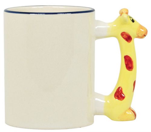 Overstock Sale! 11 oz Sublimation Ceramic Mugs with Giraffe Animal Handle Theme!