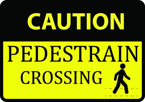 Caution Pedestrian Crossing Safety Sign Parking Lot Business Golf Course 1 Pack
