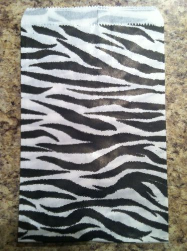 Paper Gift Bag Zebra Print 6&#034;x 9&#034; Party Favors Merchandise Jewelry 50 Pack!