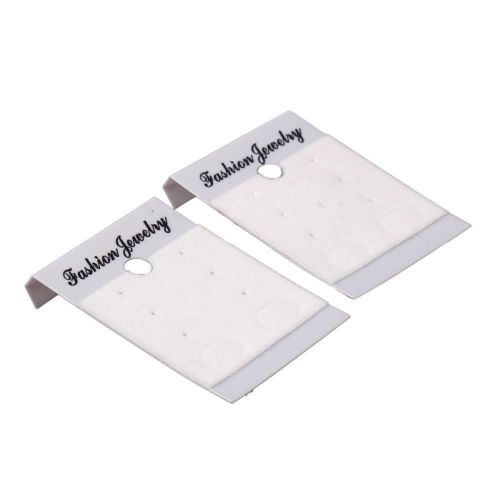 100PCS  2x1.46 inch White Paper Stud Earrings Jewelry Display Hanging Cards Tags