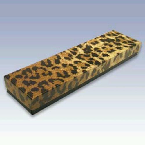 (50) Leopard  Print Cotton Filled Jewelry Gift Box 8x2