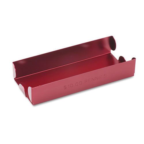MMF Rolled Coin Aluminum Tray w/Denomination &amp; Quantity Etched on Side, Red