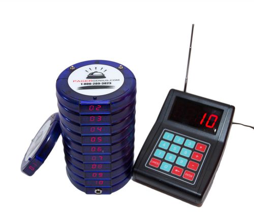 10 Digital Restaurant Coaster Pager / Guest Table Waiting Paging System