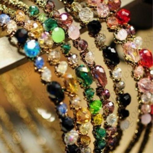 Sweet Beaded Crystal Hair Clasp Hairpin Pin Band Beads Bead Free Shipping Pink