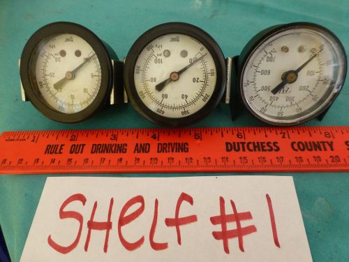 LOT of 3 pressure gauge Marshall Town 100 psi &amp; 30 psi FSI 480-03 100 psi gauges