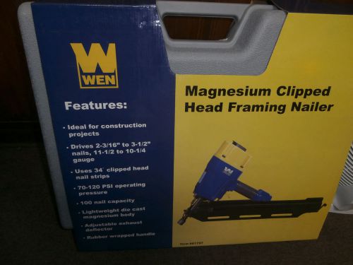 NEW Wen Magnesium Clipped Head Framing Nailer DRIVES 2 3/16&#034; TO 3 1/2&#034; NAILS