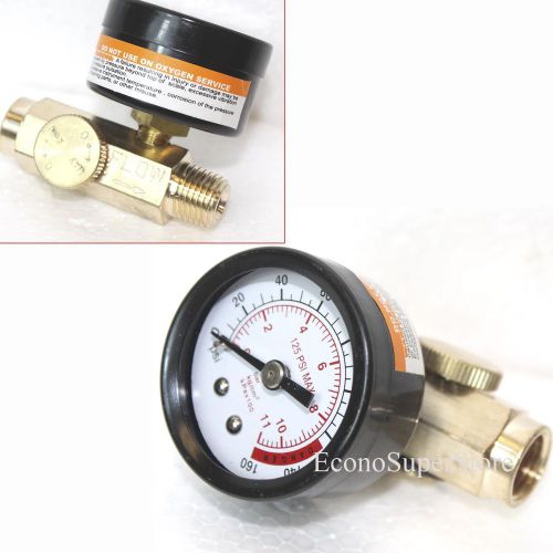 Solid brass air pressure regulator w/1-1/2&#034; gauge 150psi metal housing for sale