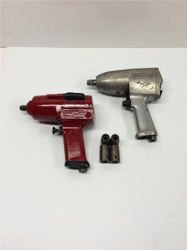 Vintage Heavy Duty Snap On Impact Wrench Lot 1/2&#034; Drive IM-51A IM-5 &amp; Sockets