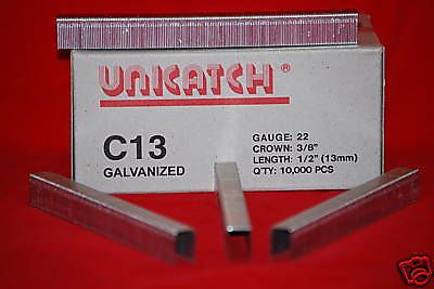 1 cs.unicatch c13 1/2&#034; galv.upholstery staples fits c series &amp; 7 series staplers for sale