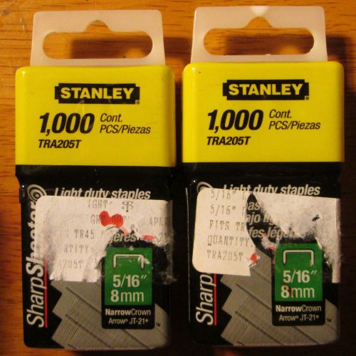 STANLEY TRA205T HEAVY DUTY STAPLES 1,000 Pack 5/16&#034; 8mm, LOT OF 2 ++NEW/SEALED++