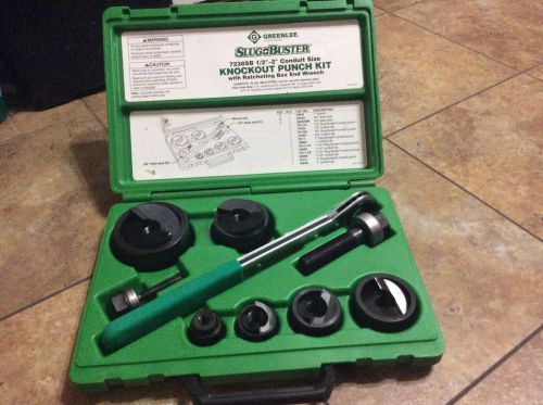 Greenlee 7238sb slug-buster 1/2&#034; to 2&#034; knockout kit with ratchet wrench for sale