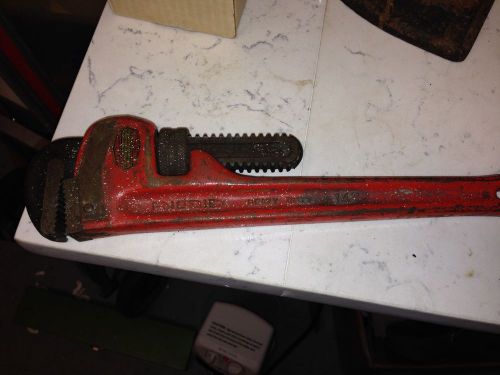 Ridgid 14&#034; heavy duty steel alloy adjustable pipe wrench made in the usa for sale