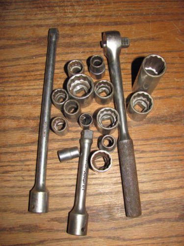 Husky 1/2&#034; drive rachet wrench # cs 45 extensions &amp; sockets for sale