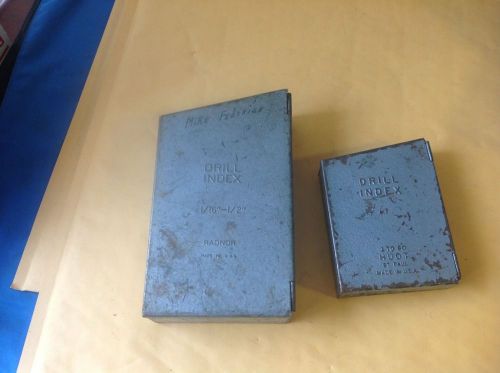 2 Drill Index Boxes Huot and Radnor  Some Drill Brill   Metal Boxes  USA