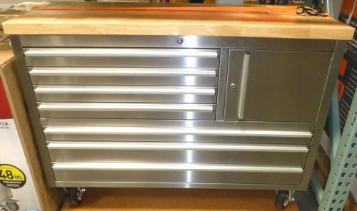 STAINLESS STEEL ON ROLLING WORKBENCH TOOLBOX SNAP SHUT DRAWER-Christmas ?