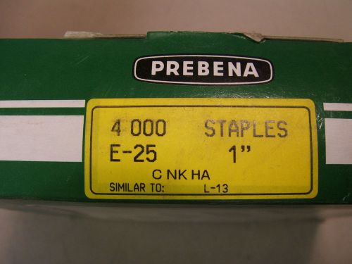 Prebena e-25  1&#034; staples qty 4,000 per box similar to l13 for sale