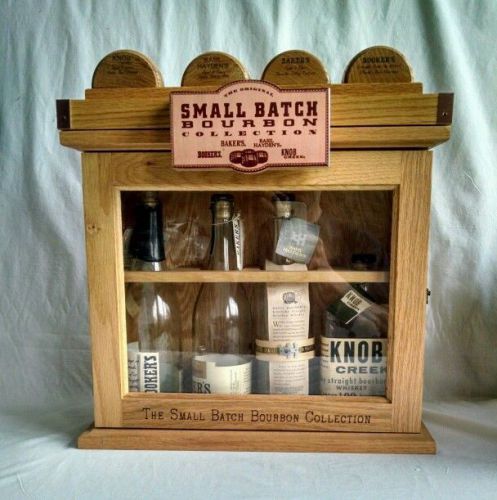 The small batch bourbon collection display cabinet w/4 bourbon selections for sale