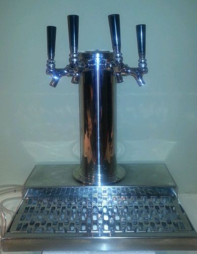 Micro Matic Stainless Steel 4 Valve Beer Tap Tower - 4&#034; Column includes Drain