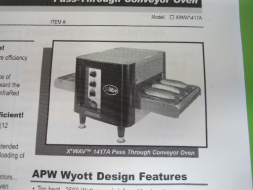 Apw wyott x wav 1417a pass through conveyor oven for sale