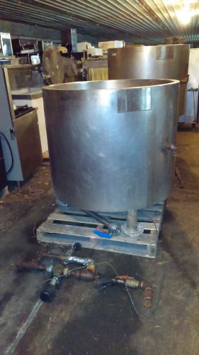 150 Gallon Lee Jacketed Direct Steam Kettle Tank Stainless Steel w/ Relief Valve