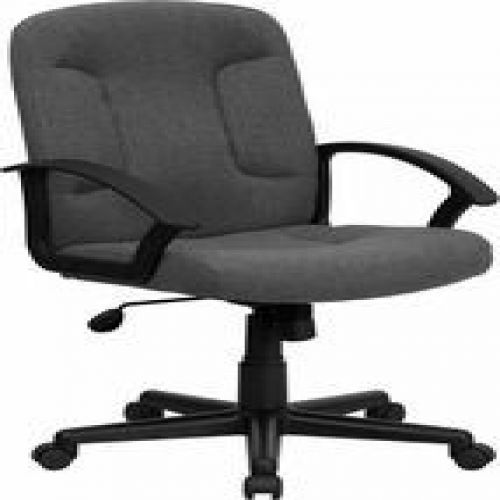 Flash Furniture GO-ST-6-GY-GG Mid-Back Gray Fabric Task and Computer Chair with