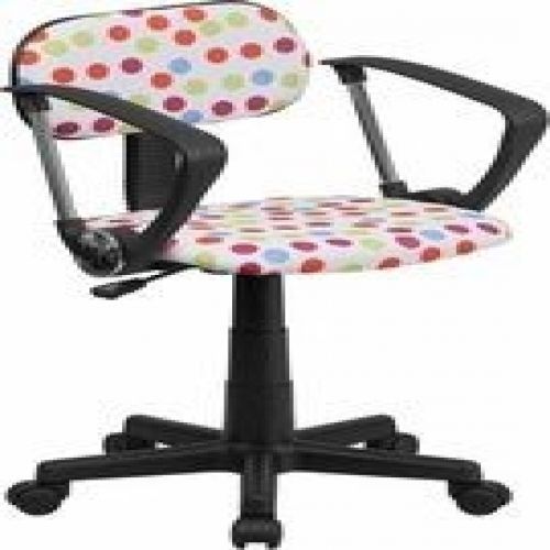 Flash Furniture BT-D-MUL-A-GG Multi-Colored Dot Printed Computer Chair with Arms