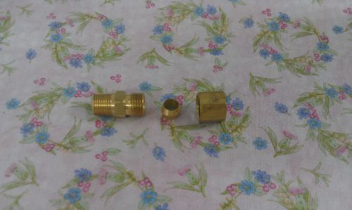 Brass compression tube fitting, 1/4&#034; od tube  x 1/8 npt male for sale