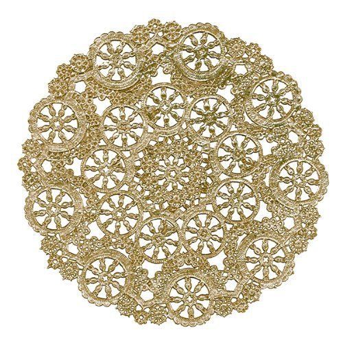 NEW Royal Lace Round Foil Doilies, Gold, 10-Inch, Pack of 8 (B26511)