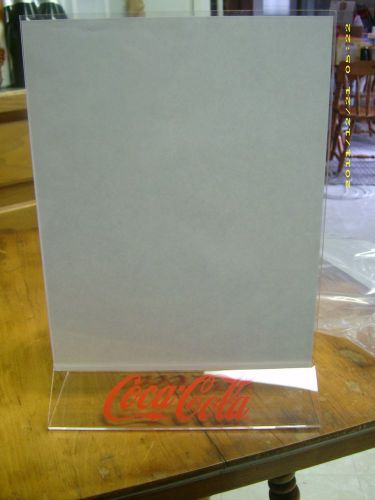 New! Large Coca-Cola Acrylic Menu Sign Tent Holder