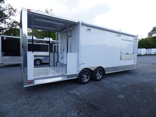 Concession trailer 8.5&#039;x24&#039; white - (with appliances) event smoker kitchen for sale